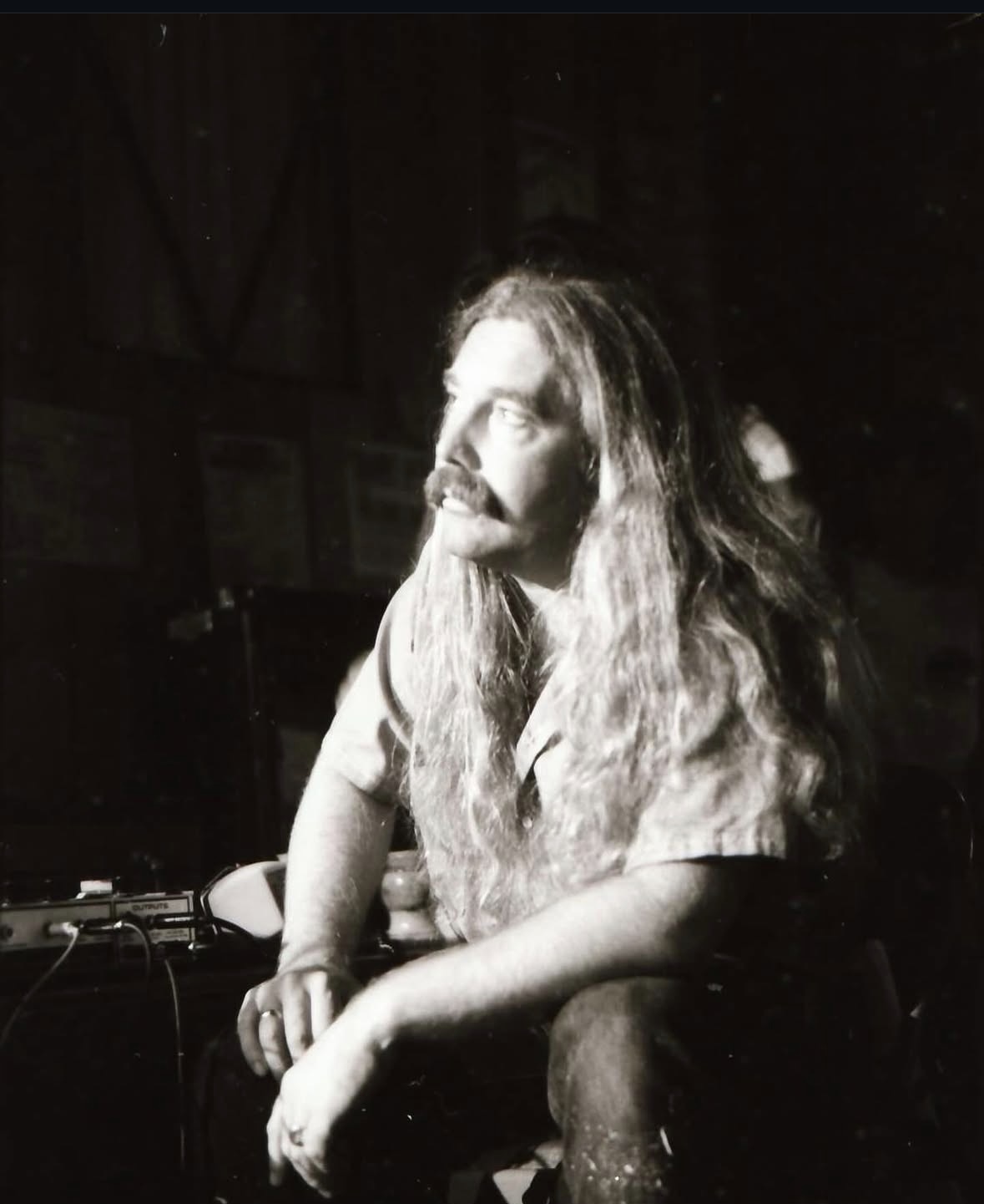 Archival black-and-white portrait from The Guitar Shoppe story